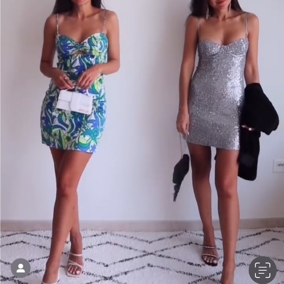 New Zara | Floral Print Dress With Sweetheart Neckline - Picture 6 of 13